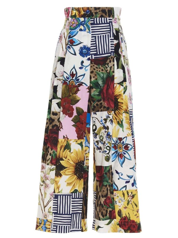 DOLCE & GABBANA: casual trousers - Patchwork trousers in multicolor