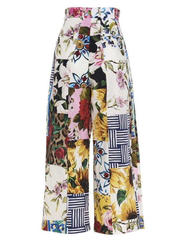 DOLCE & GABBANA: casual trousers online - Patchwork trousers in multicolor
