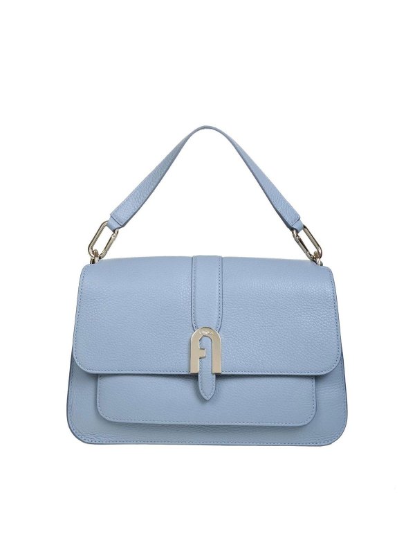FURLA: shoulder bags - Sofia Grainy bag in Avio Light color