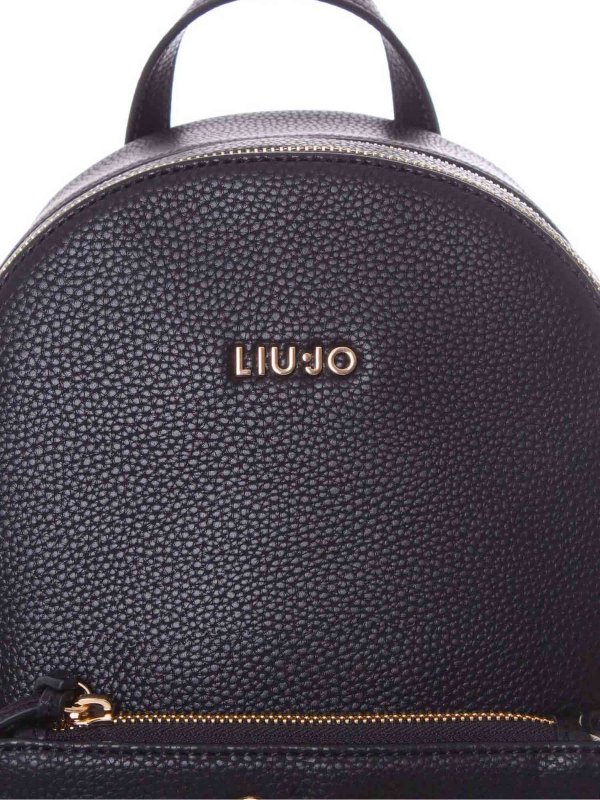 Logo backpack in black shop online: Liu Jo