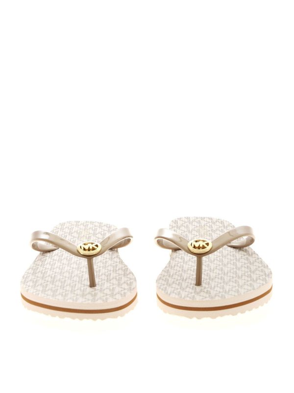 iKRIX MICHAEL KORS: flip flops - Stripe Eva flip flops in Vanilla color