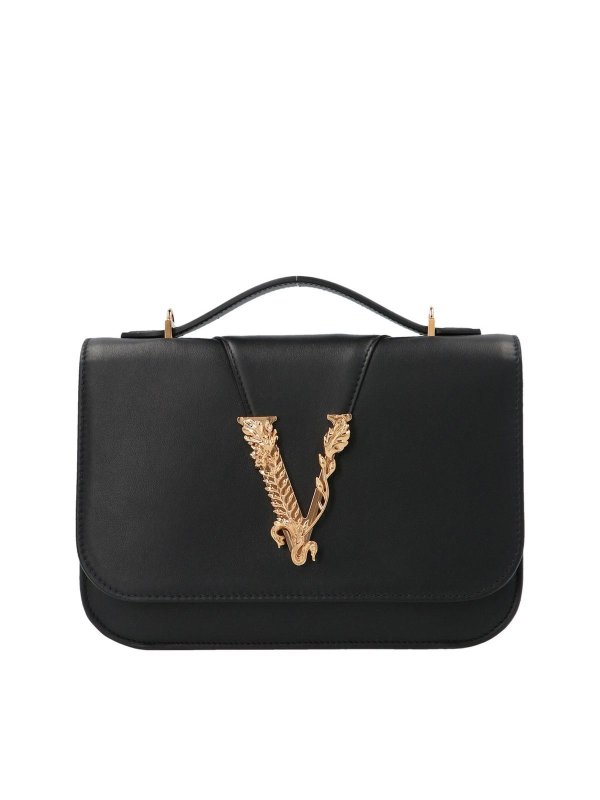 VERSACE: cross body bags - Virtus bag in black