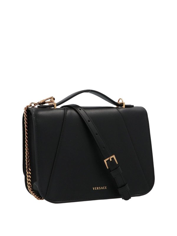 VERSACE: cross body bags online - Virtus bag in black
