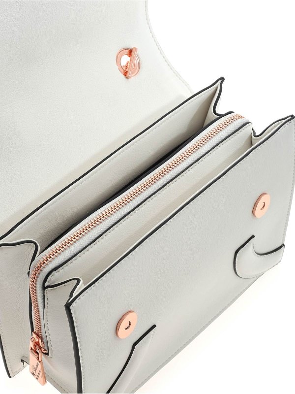 Borsa a tracolla logata bianca shop online: BE BLUMARINE