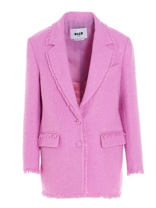 m.s.g.m.: blazers - Tweed oversize jacket in pink