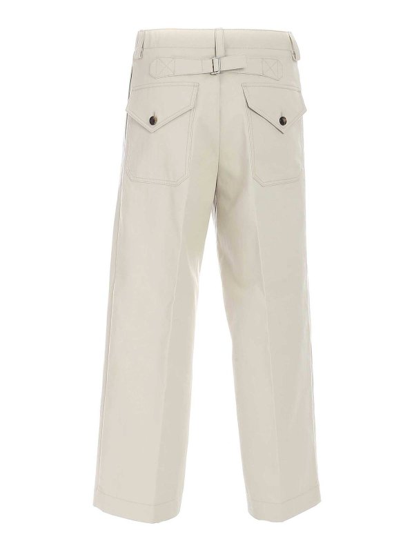 KENZO: casual trousers online - Asymmetric fastening pants in beige
