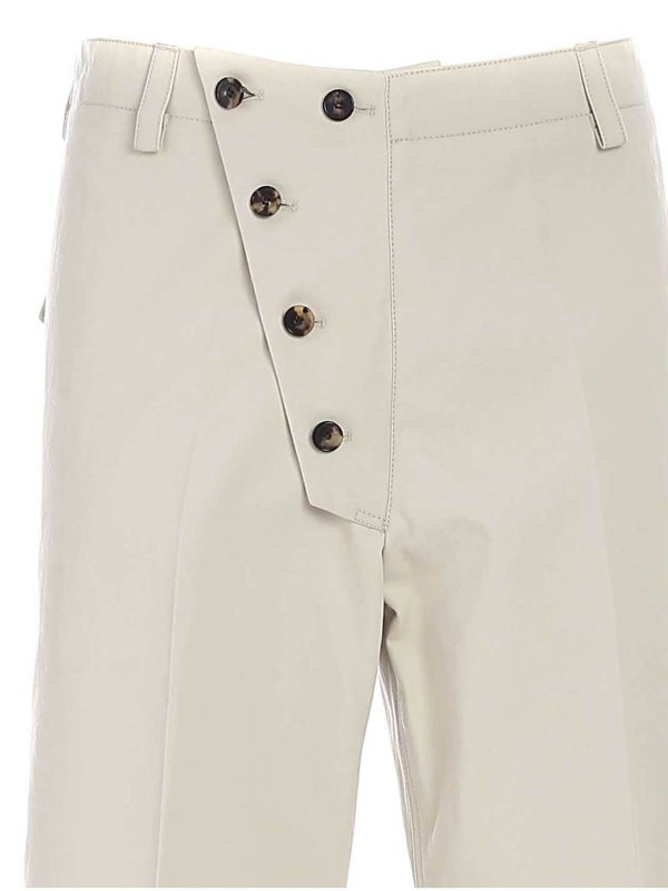 iKRIX KENZO: casual trousers - Asymmetric fastening pants in beige