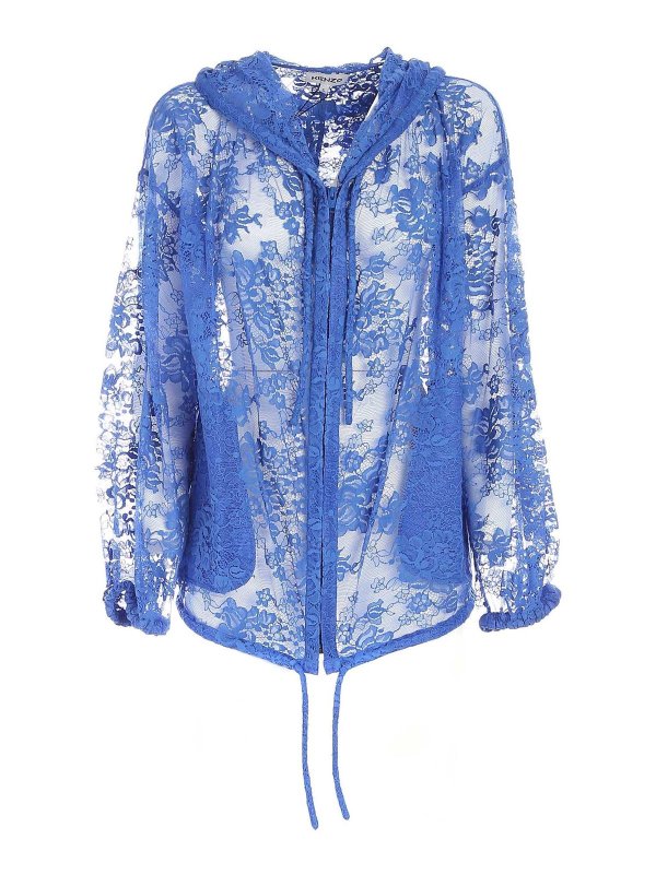 KENZO: casual jackets - Lace jacket in blue
