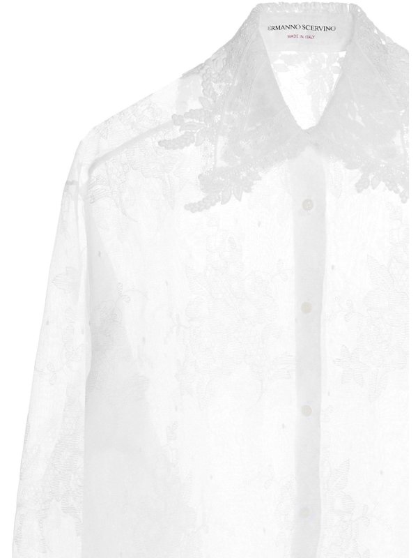 iKRIX ERMANNO SCERVINO: shirts - Macramé lace inserts shirt in white