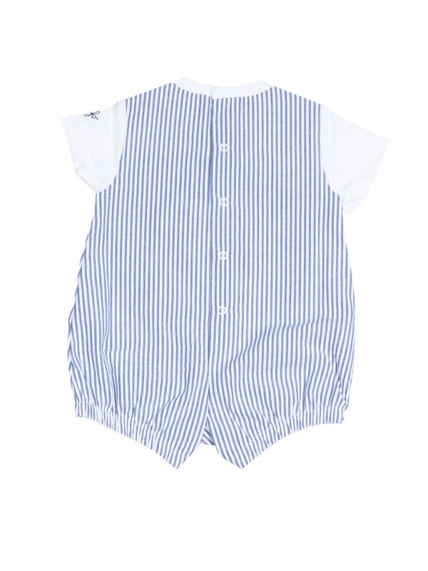 Il Gufo: jumpsuits online - Striped romper with Toucan print in blue