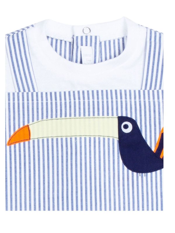 iKRIX Il Gufo: jumpsuits - Striped romper with Toucan print in blue