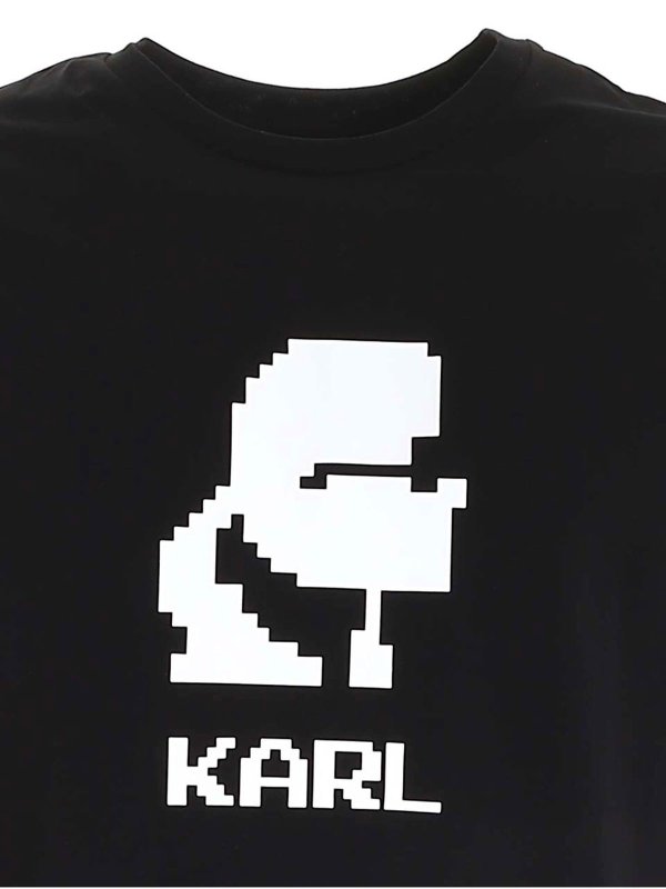 iKRIX KARL LAGERFELD: t-shirts - White print T-shirt in black