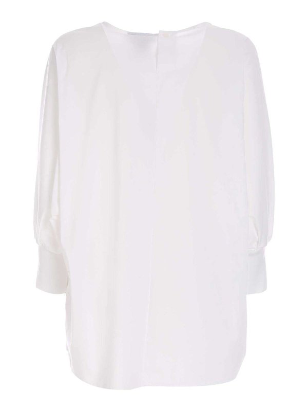 DKNY: bluse online - Blusa oversize in popeline bianco