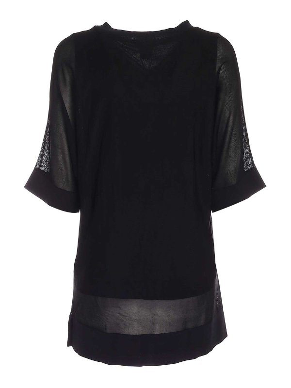 DKNY: Strickpullover mit V-Ausschnitt online - V-Pullover - Schwarz