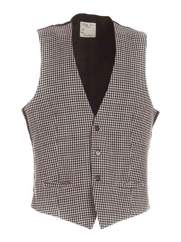 L.B.M 1911: waistcoats & gilets - Houndstooth vest in  in brown and beige