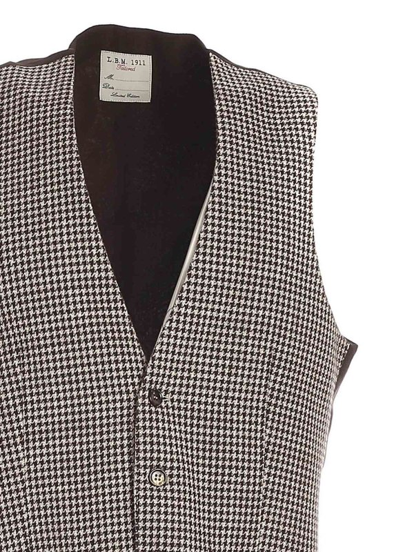 iKRIX L.B.M 1911: waistcoats & gilets - Houndstooth vest in  in brown and beige