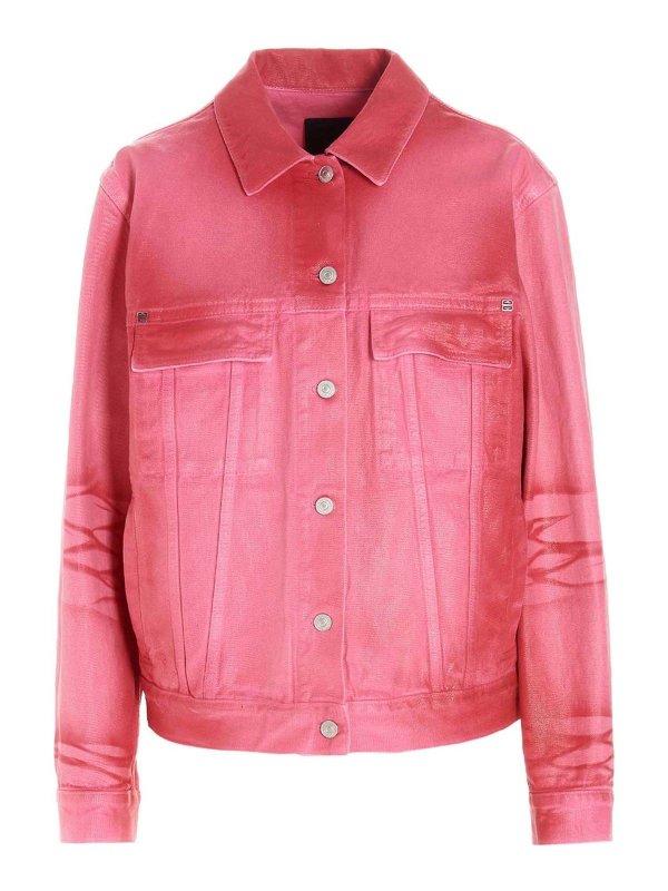 GIVENCHY: Jeansjacken - Jeansjacke - Rosa