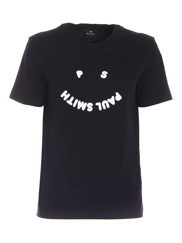 PS BY PAUL SMITH: t-shirt - T-shirt con logo in velluto nera