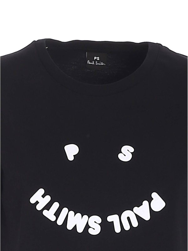 iKRIX PS BY PAUL SMITH: t-shirt - T-shirt con logo in velluto nera