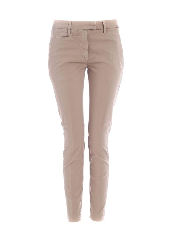 DONDUP: casual trousers - Perfect pants in sand color