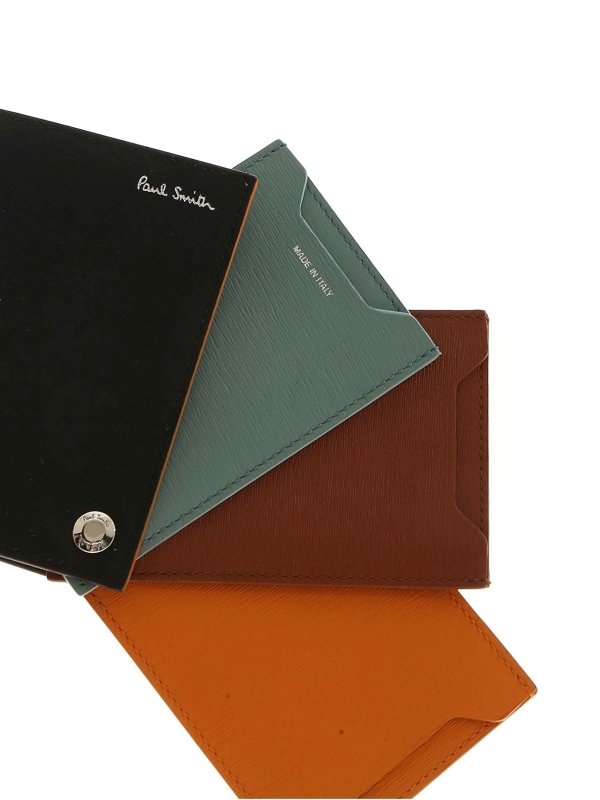 Branded card holder in black shop online: PAUL SMITH