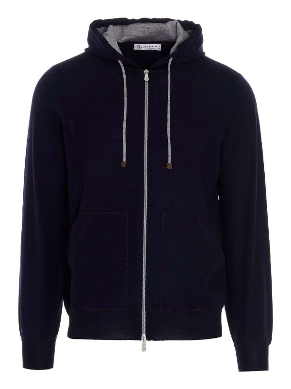 BRUNELLO CUCINELLI: Sudaderas y suéteres - Sudadera - Azul