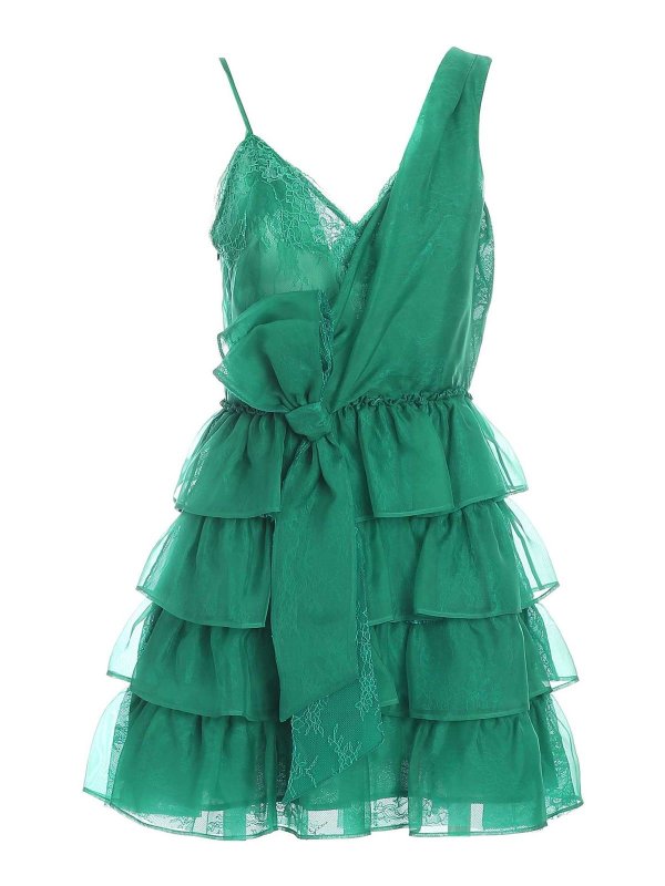 ERMANNO SCERVINO: short dresses - Flounced dress in green