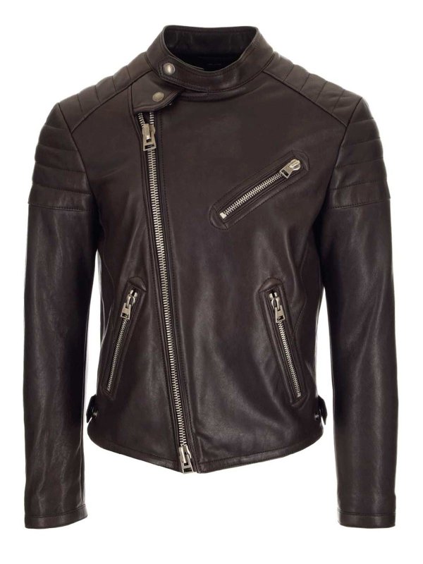 TOM FORD: leather jacket - Leather jacket in brown