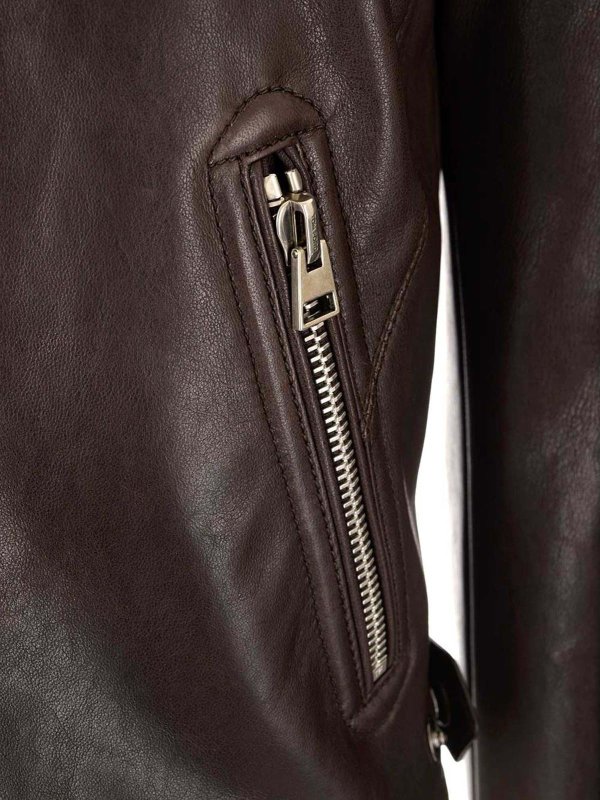 Leather jacket in brown shop online: TOM FORD