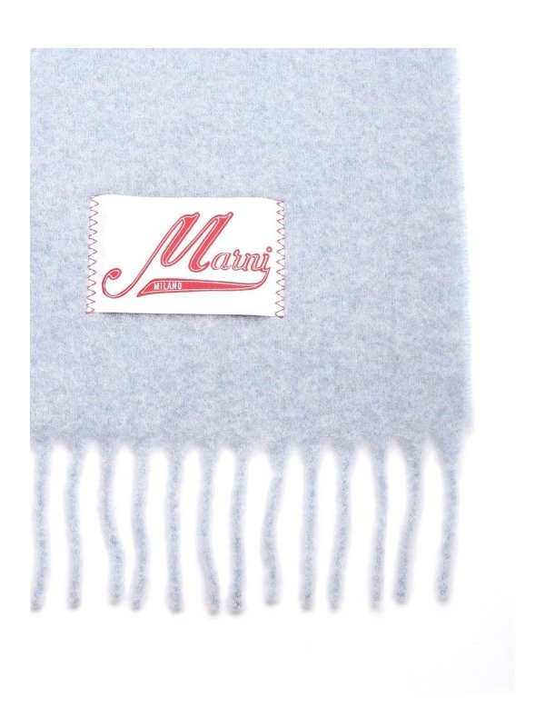 Marni: scarves online - Brushed alpaca scarf in light blue