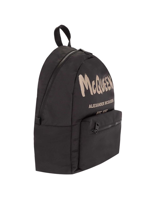 ALEXANDER MCQUEEN: backpacks online - Branded backpack in black