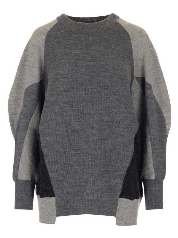 STELLA McCARTNEY: Strickpullover mit Rundhalsausschnitt - Rundhalspullover - Grau