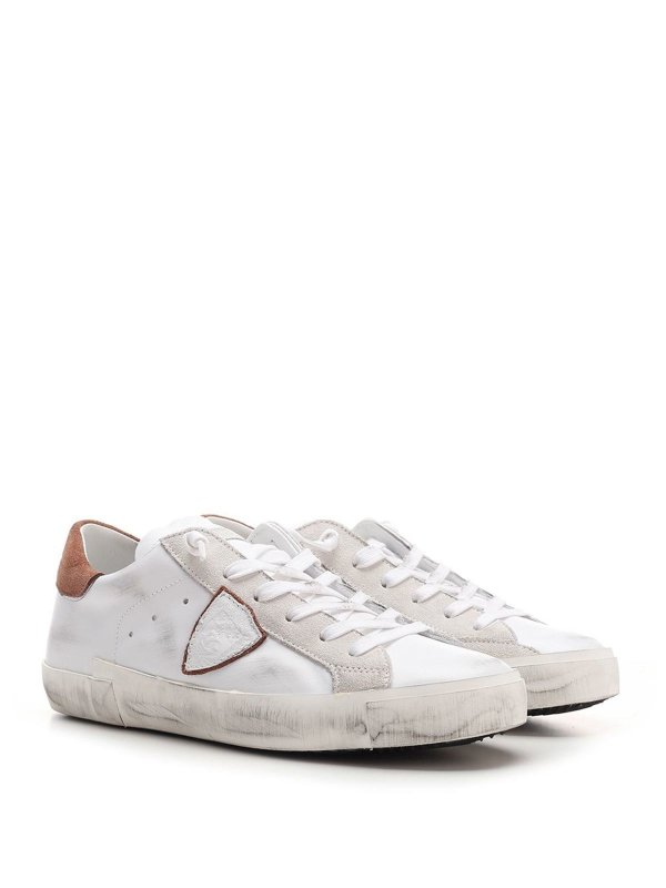 PHILIPPE MODEL: trainers online - Logo sneaker in white and brown