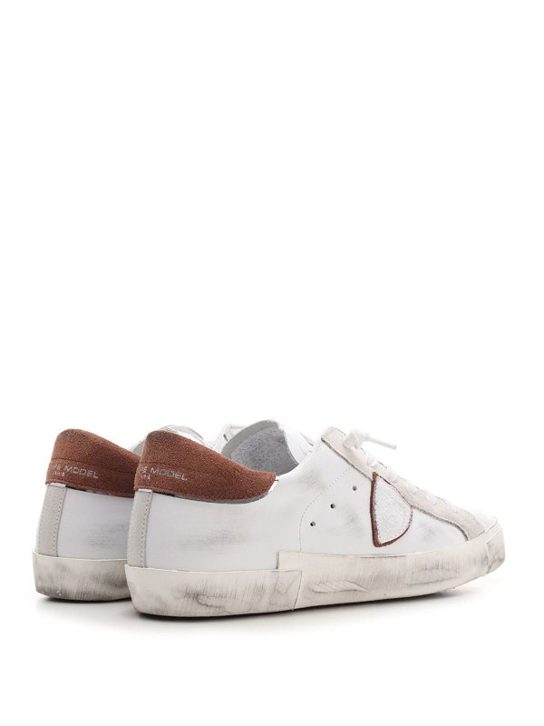iKRIX PHILIPPE MODEL: trainers - Logo sneaker in white and brown