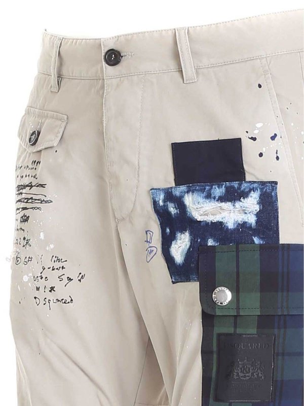iKRIX DSQUARED2: casual trousers - Color stains chino pants in beige