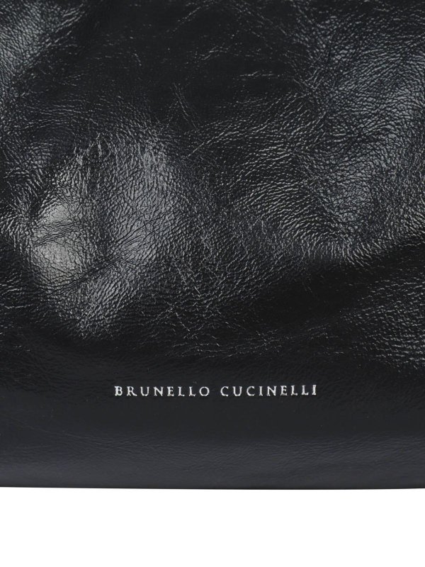 Drawstring handbag in black shop online: BRUNELLO CUCINELLI