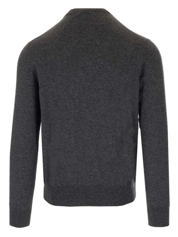 ERMENEGILDO ZEGNA: crew necks online - Button cashmere sweater in grey