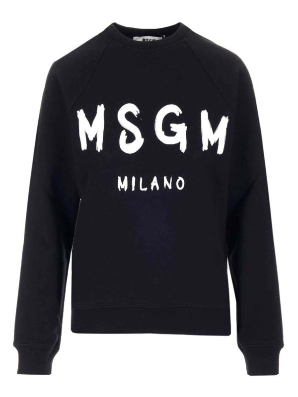 m.s.g.m.: Sweatshirts & Sweaters - Logo sweatshirt in black and white