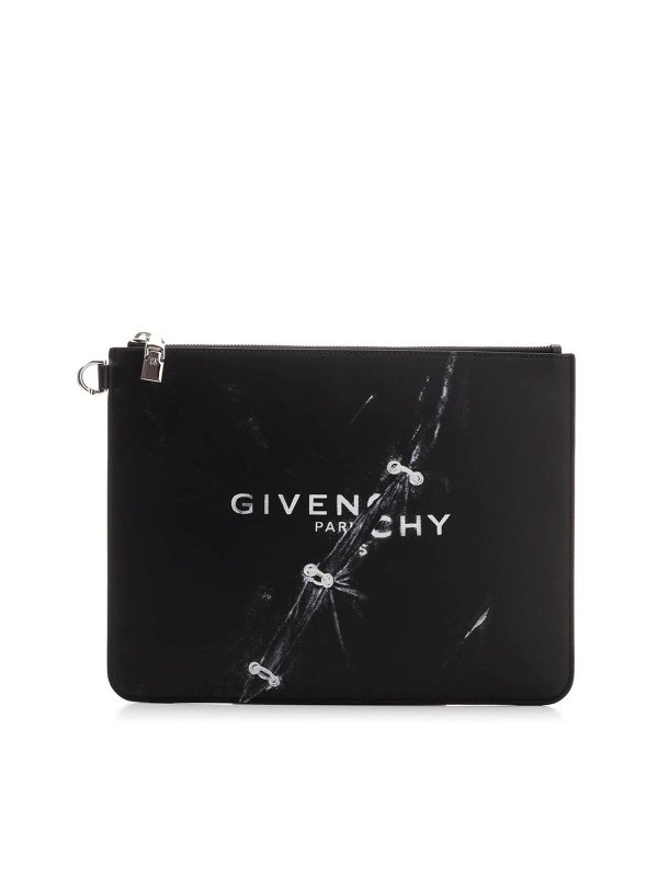 GIVENCHY: clutches - Logo clutch bag in black