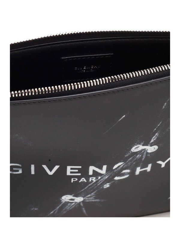 Logo clutch bag in black shop online: GIVENCHY