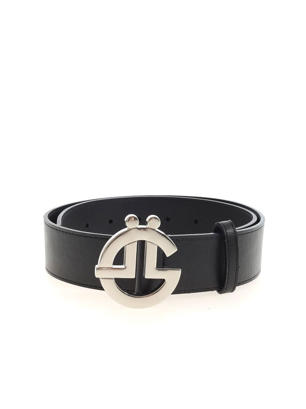 Gaelle Paris: belts - Belt in black with silver color logo