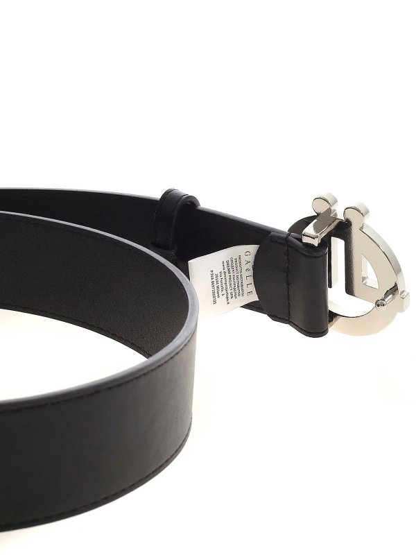 Gaelle Paris: belts online - Belt in black with silver color logo