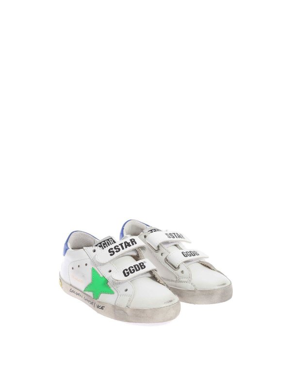 GOLDEN GOOSE: trainers online - Old School sneakers in white and fluo
