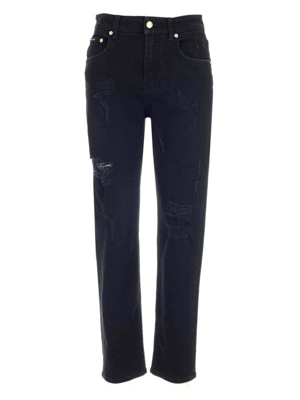 DOLCE & GABBANA: Jeans Rectos - Vaqueros Rectos - Negro
