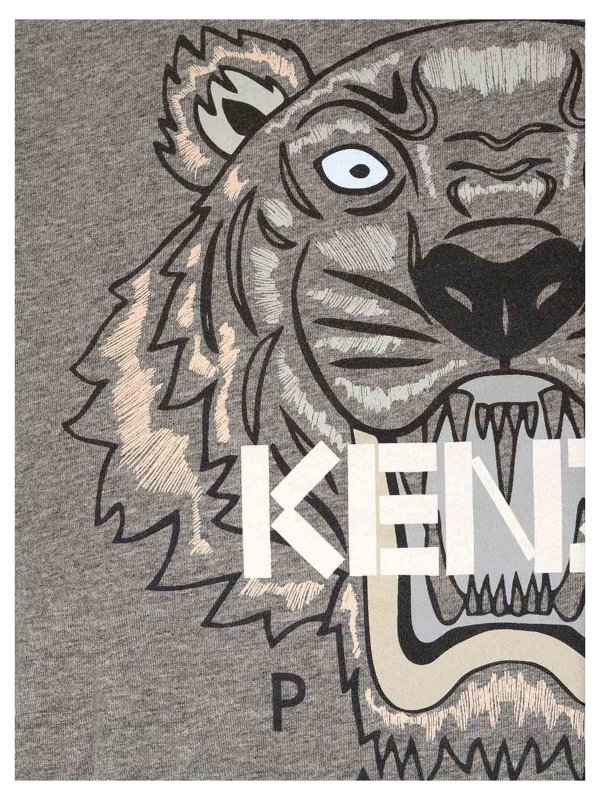 iKRIX KENZO: t-shirts - Tiger printed T-shirt in grey
