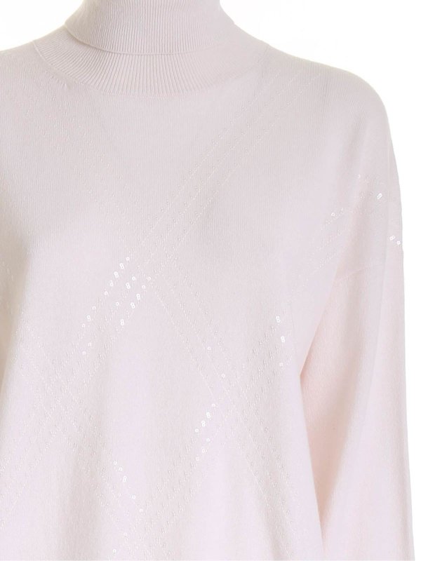 iKRIX PESERICO: Turtlenecks & Polo necks - Sequin embroidery turtleneck in light pink
