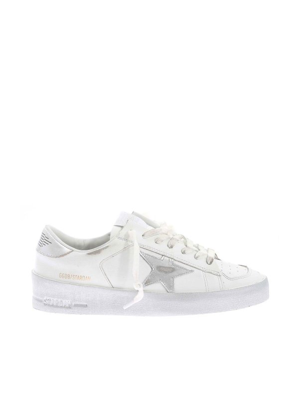 GOLDEN GOOSE: trainers - Stardan sneakers in white and silver
