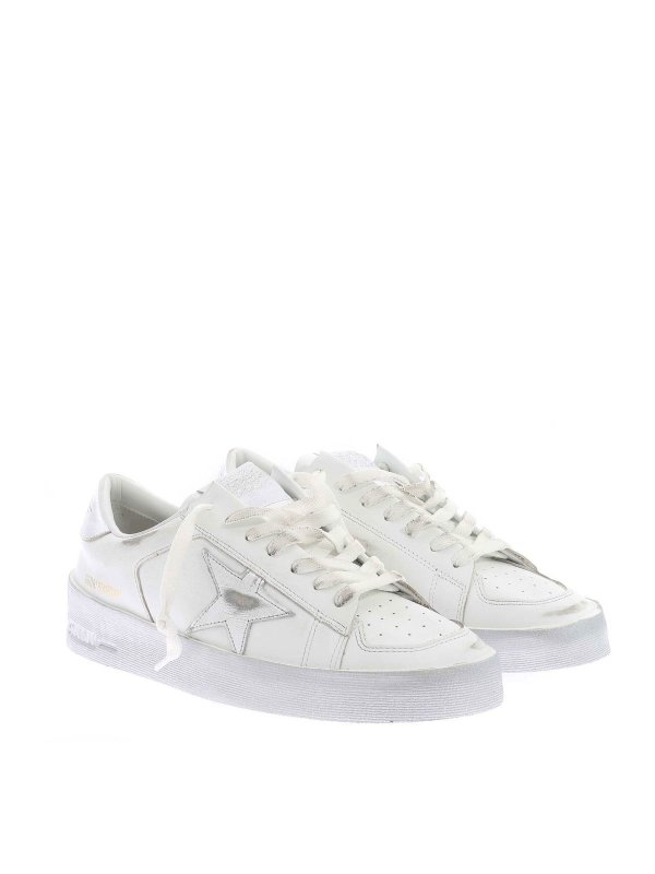 GOLDEN GOOSE: trainers online - Stardan sneakers in white and silver