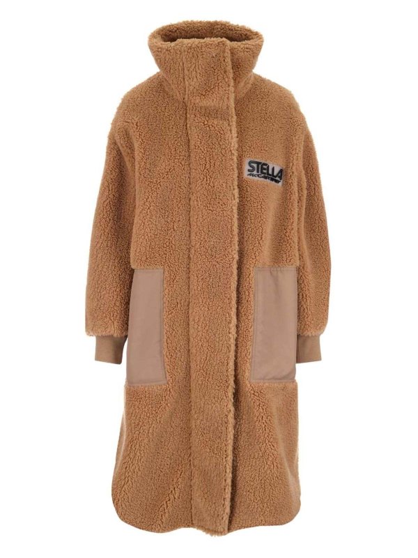 STELLA McCARTNEY: Fur & Shearling Coats - Luna Teddy Mat coat in brown