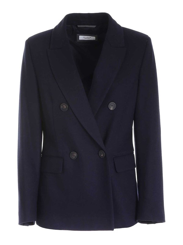PESERICO: blazers - Double-breasted jacket in blue